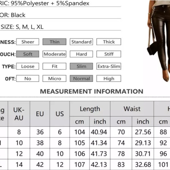 🎉PU Leather Stretch Leggings Chain-Embellished 💝 - Picture 8 of 8